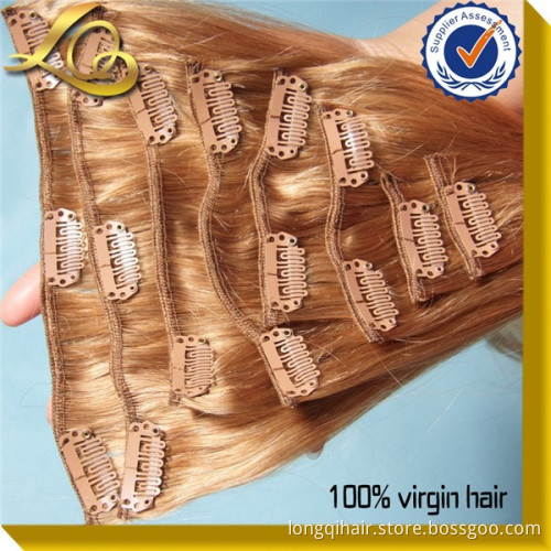 Wholesale Cheap 7A Grade Double Drawn 100% Brazilian Virgin Remy Human Hair Grey Color Clip in Hair Extension
